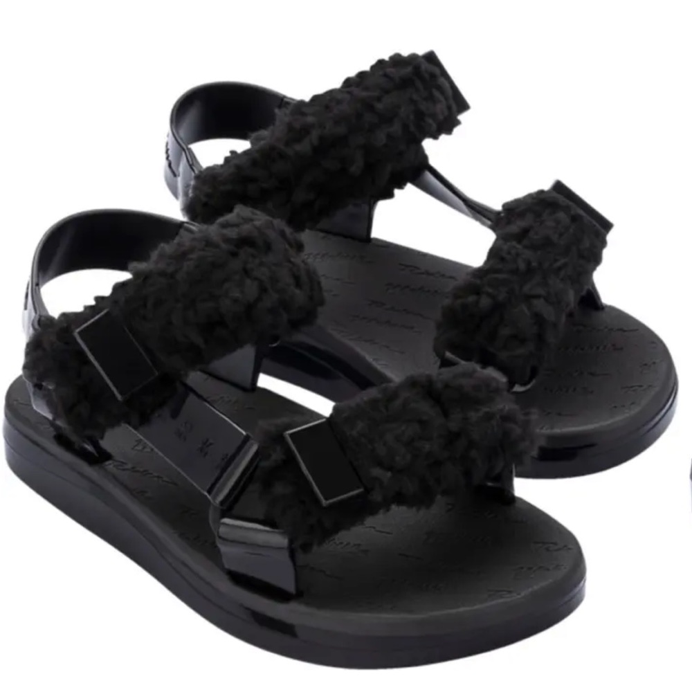 Melissa Women’s Papette Fluffy Rider Faux Shearling Sandal